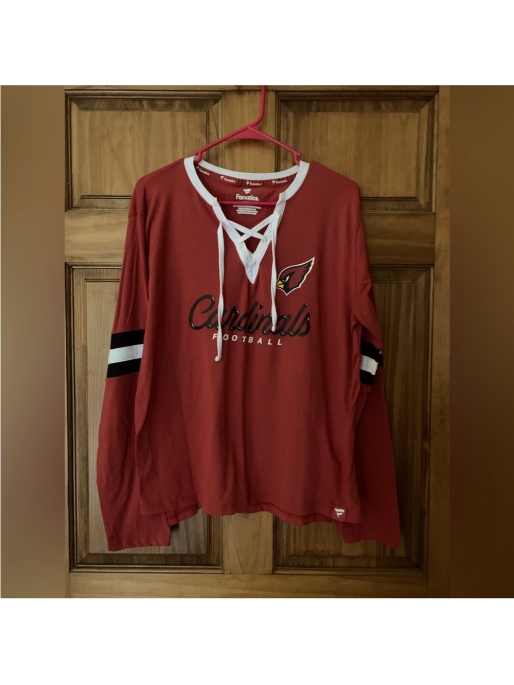 Arizona Cardinals Lace-Up Pullover - Red & White